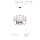 MAXLIGHT P0109 | CharlotteM Maxlight csillár lámpa 6x E14 króm, fehér, átlátszó