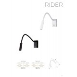 MAXLIGHT W0046 | Rider Maxlight falikar lámpa kapcsoló flexibilis 1x LED 190lm 3000K fekete