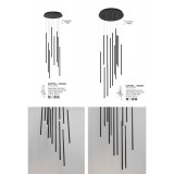 NOVA LUCE 9081802 | Elettra Nova Luce függeszték lámpa - TRIAC szabályozható fényerő, rövidíthető vezeték 1x LED 1760lm 3000K matt fekete