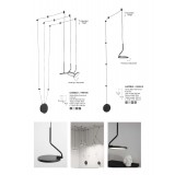 NOVA LUCE 9190130 | Luccelo Nova Luce függeszték lámpa rövidíthető vezeték, elforgatható alkatrészek 1x LED 1500lm 3000K fekete, fehér