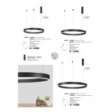 NOVA LUCE 9190855 | Motif Nova Luce függeszték lámpa - TRIAC kerek szabályozható fényerő, rövidíthető vezeték 1x LED 3800lm 3000K fekete, fehér