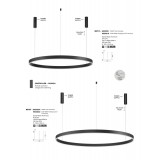 NOVA LUCE 9530219 | Motif Nova Luce függeszték lámpa kerek szabályozható fényerő, állítható színhőmérséklet, távirányítható, rövidíthető vezeték 1x LED 5250lm 2700 <-> 6000K matt fekete, opál