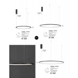 NOVA LUCE 9345609 | Tarquin Nova Luce függeszték lámpa - TRIAC kerek szabályozható fényerő, rövidíthető vezeték 1x LED 3132lm 3000K matt fekete, opál
