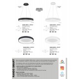 NOVA LUCE 9853042 | Rando-Smart Nova Luce mennyezeti okos világítás kerek hangvezérlés, szabályozható fényerő, állítható színhőmérséklet, távirányítható 1x LED 3250lm 3000 - 4000K fekete, fehér