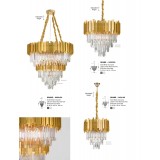 NOVA LUCE 9181100 | Grane Nova Luce csillár lámpa rövidíthető vezeték 4x E14 arany, kristály
