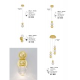 NOVA LUCE 9511020 | Brille-NL Nova Luce függeszték lámpa rövidíthető vezeték 1x LED 345lm 3200K arany, átlátszó, kristály