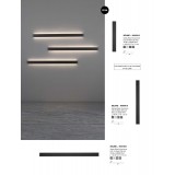 NOVA LUCE 9081400 | Seline Nova Luce fali lámpa téglalap 1x LED 3124lm 3000K IP44 matt fekete