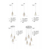 NOVA LUCE 1500202805 | Filo-NL Nova Luce függeszték lámpa rövidíthető vezeték 5x G9 króm, arany, átlátszó