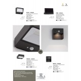 NOVA LUCE 9492520 | Trendo Nova Luce fali lámpa mozgásérzékelő, kapcsoló napelemes/szolár 1x LED 219lm 3000K IP65 antracit, átlátszó