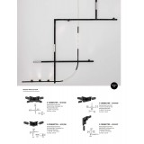 NOVA LUCE 9010196 | Breda-Flexible-Magnetic-Profile Nova Luce rendszerelem - 90° könyök - süllyesztett Q - alkatrész mágnes fekete