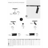 NOVA LUCE 9136135 | Magnetic-Profile Nova Luce rendszerelem CRI>90 spot lámpa mágnes, elforgatható alkatrészek, UGR <14 1x LED 800lm 3000K matt fekete