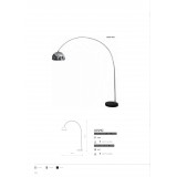 NOWODVORSKI 3382 | Cosmo Nowodvorski álló lámpa 200cm kapcsoló 1x E27 ezüst, fekete