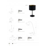 NOWODVORSKI 9091 | Alice-NW Nowodvorski asztali lámpa 40,5cm vezeték kapcsoló 1x E27 fekete, arany