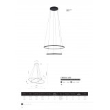 NOWODVORSKI 10864 | Circolo Nowodvorski függeszték lámpa kerek rövidíthető vezeték 1x LED 1300lm 4000K fekete, opál