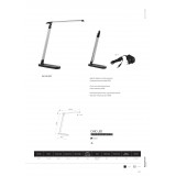 NOWODVORSKI 8357 | Chic Nowodvorski asztali lámpa 40cm fényerőszabályzós érintőkapcsoló szabályozható fényerő, elforgatható alkatrészek 1x LED 400lm 4000K ezüst, fekete