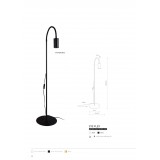 NOWODVORSKI 8935 | Eye-Black Nowodvorski álló lámpa 114cm vezeték kapcsoló flexibilis 1x GU10 fekete