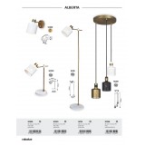 RABALUX 5091 | Alberta Rabalux álló lámpa 156,8cm vezeték kapcsoló elforgatható alkatrészek 1x E27 arany, fehér