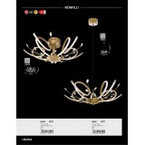 RABALUX 6550 | Romilli Rabalux függeszték lámpa 1x LED 2250lm 3000K arany, fehér, kristály