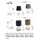 RABALUX 2774 | Blanka-RA Rabalux asztali lámpa 29cm vezeték kapcsoló 1x E14 rózsaarany, fekete