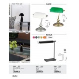 RABALUX 4037 | Bank Rabalux asztali lámpa 33cm vezeték kapcsoló 1x E27 szatén króm, fehér