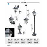 RABALUX 8396 | Toscana Rabalux falikar lámpa 1x E27 IP43 antikolt ezüst, áttetsző