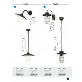 RABALUX 8070 | Pavia Rabalux függeszték lámpa 1x E27 IP44 matt fekete, átlátszó