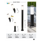RABALUX 8148 | Black-torch Rabalux álló lámpa kerek 110cm UV álló műanyag 1x E27 IP44 UV matt fekete, fehér