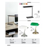 RABALUX 4037 | Bank Rabalux asztali lámpa 33cm vezeték kapcsoló 1x E27 szatén króm, fehér