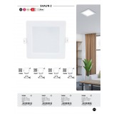 RABALUX 71239 | Shaun2 Rabalux beépíthető LED panel 220x220mm 1x LED 1360lm 4000K fehér