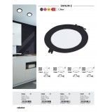 RABALUX 71227 | Shaun2 Rabalux beépíthető LED panel Ø220mm 1x LED 1200lm 3000K fekete, fehér