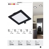 RABALUX 71231 | Shaun2 Rabalux beépíthető LED panel 220x220mm 1x LED 1200lm 3000K fekete, fehér