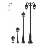 REDO 9655 | York-RD Redo álló lámpa 270cm 2x E27 IP44 antikolt fekete, átlátszó