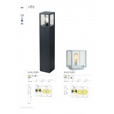 REDO 9109 | Vitra-RD Redo álló lámpa 24,5cm 1x E27 IP54 matt fekete, áttetsző