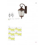 REDO 9658 | Essen Redo falikar lámpa 1x E27 IP44 antikolt barna, átlátszó