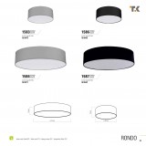 TK LIGHTING 1586 | Rondo-TK Tk Lighting mennyezeti lámpa 2x E27 fekete, fehér