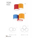 TK LIGHTING 3275 | Mona-TK Tk Lighting mennyezeti lámpa 3x E27 kék, narancs, piros