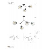 TK LIGHTING 4372 | Fairy-TK Tk Lighting mennyezeti lámpa 3x E27 átlátszó, fekete