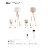 TK LIGHTING 5284 | Tokyo-TK Tk Lighting álló lámpa 146cm vezeték kapcsoló 1x E27 fekete, natúr, bézs