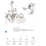TRIO 200700161 | Traditio Trio falikar lámpa 1x E14 antikolt szürke, alabástrom, átlátszó