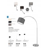 TRIO 461100101 | Hotel-TR Trio álló lámpa 150cm taposókapcsoló állítható magasság 1x E27 matt nikkel, fehér