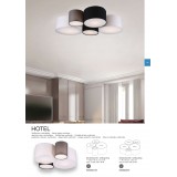 TRIO 693900417 | Hotel-TR Trio mennyezeti lámpa 4x E27 fekete, szürke, fehér