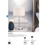 TRIO 501100102 | Hotel-TR Trio asztali lámpa 32cm vezeték kapcsoló 1x E14 matt nikkel, fekete