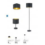 TRIO 508200179 | Hostel Trio asztali lámpa 33cm vezeték kapcsoló 1x E27 matt fekete, arany