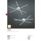 TRIO 671610307 | Tiriac-TR Trio mennyezeti lámpa elforgatható alkatrészek, szabályozható fényerő 3x LED 2850lm 3000K matt nikkel