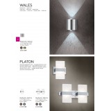 TRIO 274670105 | Platon Trio fali lámpa kapcsoló 1x LED 430lm 3000K csiszolt alumínium, opál