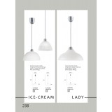VIOKEF 3981600 | Ice-Cream Viokef függeszték lámpa 1x E14 fehér, ezüst