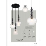 VIOKEF 4169900 | Talisa-VI Viokef mennyezeti lámpa 1x E27 fekete, áttetsző