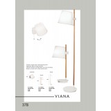 VIOKEF 4195800 | Viana Viokef fali lámpa húzókapcsoló 1x E27 fehér, fa.