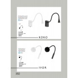VIOKEF 4176001 | Ivor Viokef falikar lámpa flexibilis 1x LED 180lm 3000K fehér