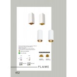 VIOKEF 4209600 | Flame-VI Viokef mennyezeti lámpa festhető 1x GU10 fehér, vörösréz
